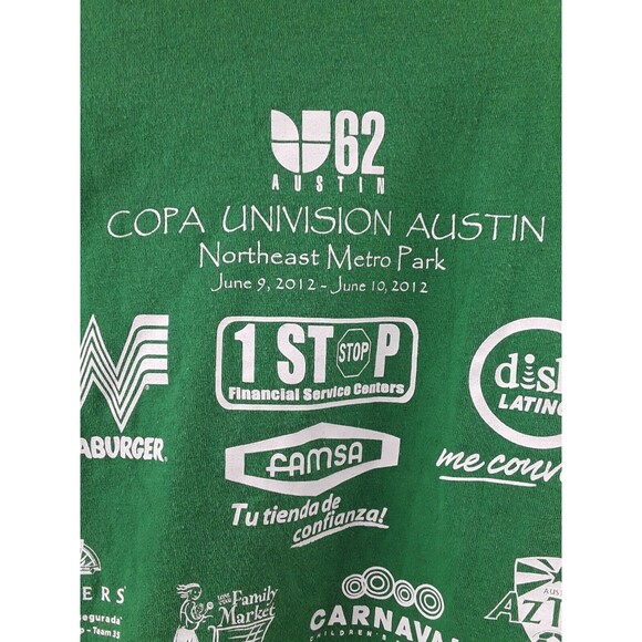 Copa Univision 2012 T Shirt Austin Logo Futbol is my Passion Graphic Green Sz M - Picture 5 of 10